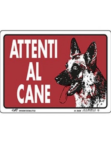 Cartello Attenti Al Cane 20 x 30 cm in PVC Rigido